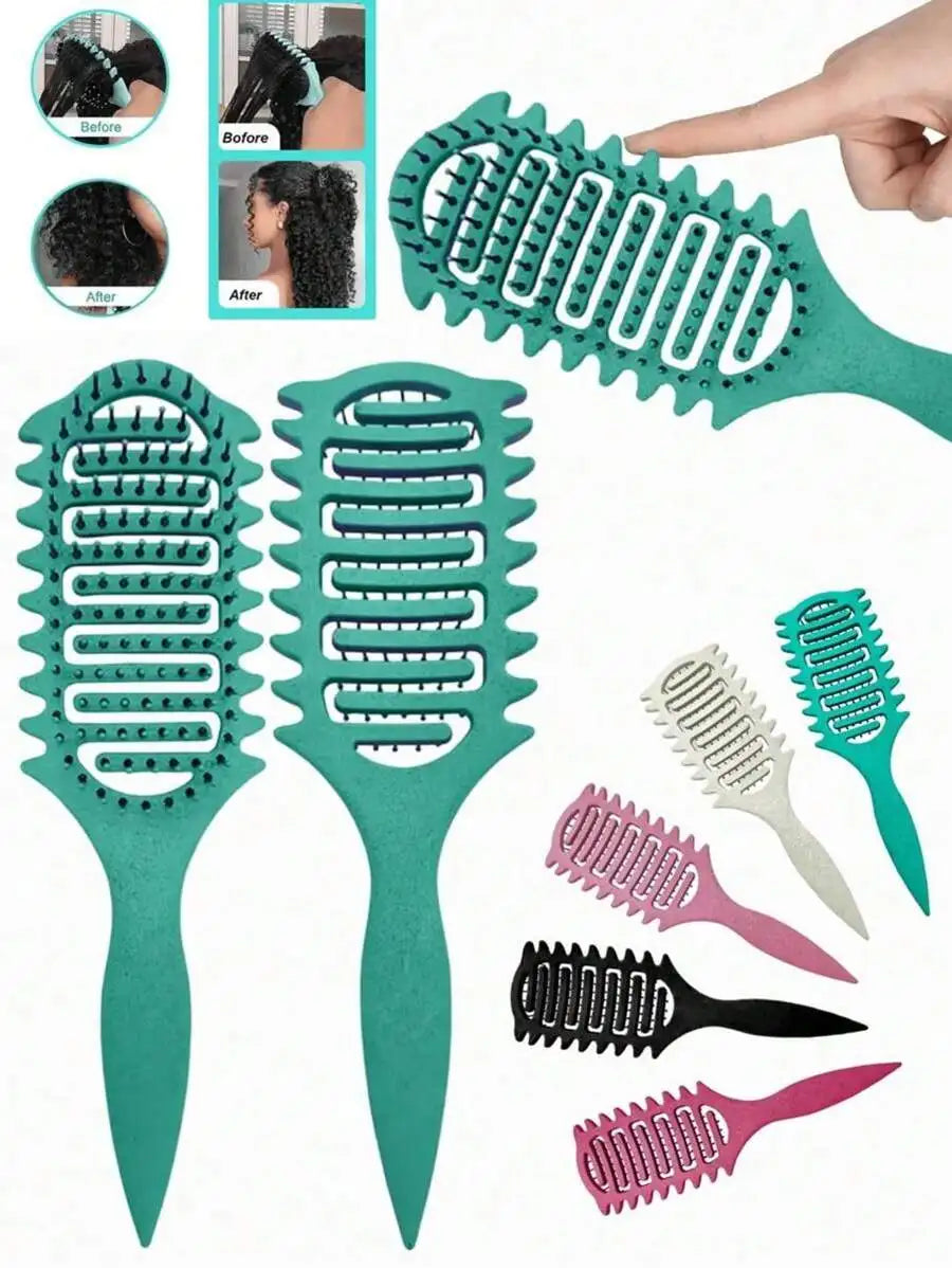 Curl Define Styling Brush Hollow Out Detangling Hair Brush Tangled Wet Curly Hair Comb Shaping Curls Barber Hairdressing Tools