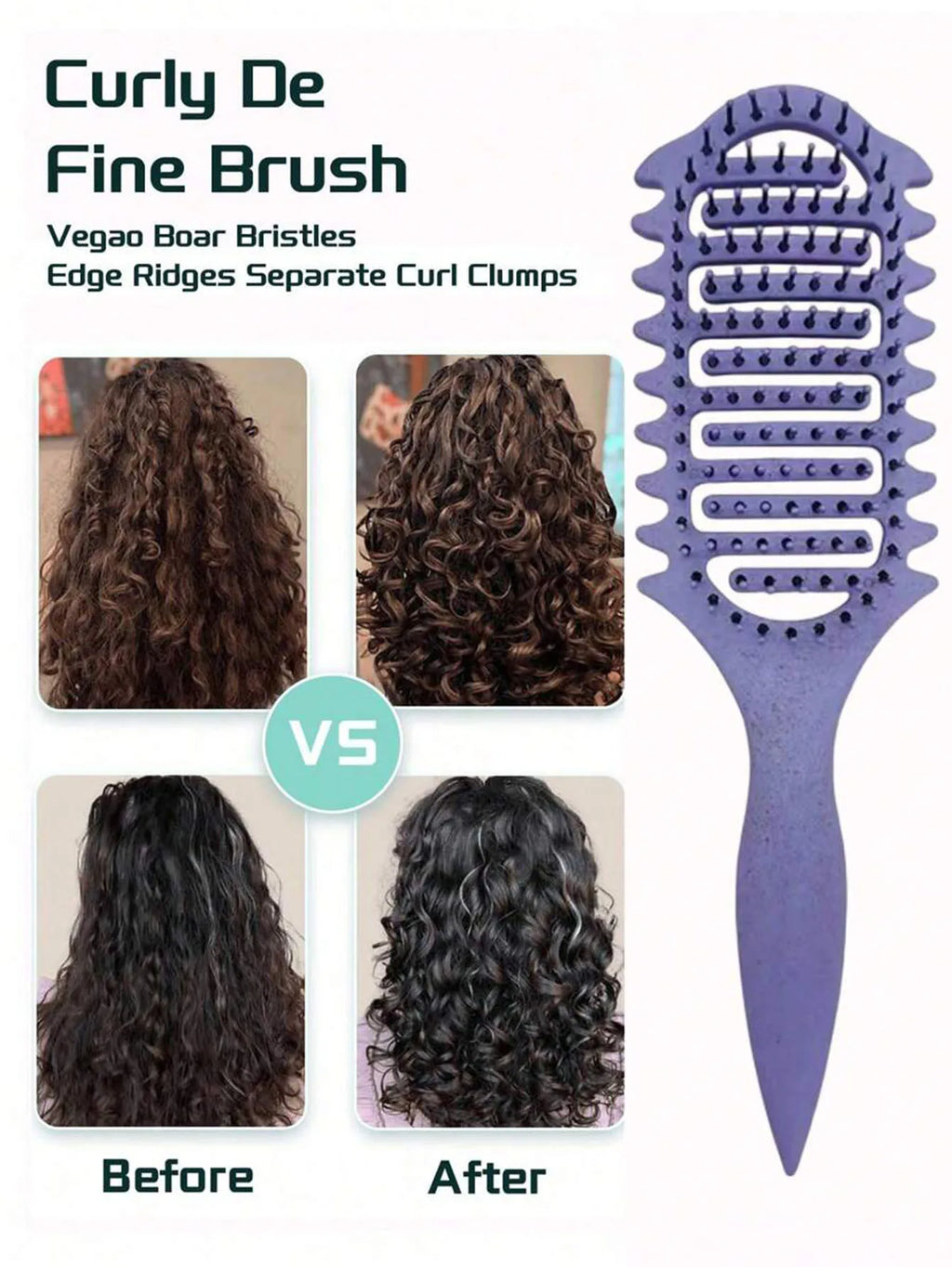 Curl Define Styling Brush Hollow Out Detangling Hair Brush Tangled Wet Curly Hair Comb Shaping Curls Barber Hairdressing Tools