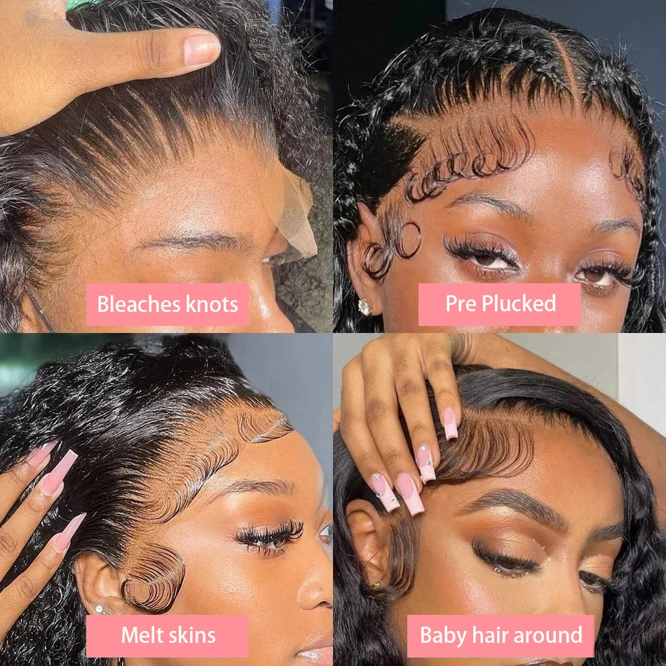 230% Curly Deep Wave 13x4 HD Lace Front Wigs Short Bob Wig 14 16 Inch Brazilian 100% Human Hair 4x4 Transparent Lace Frontal Wig