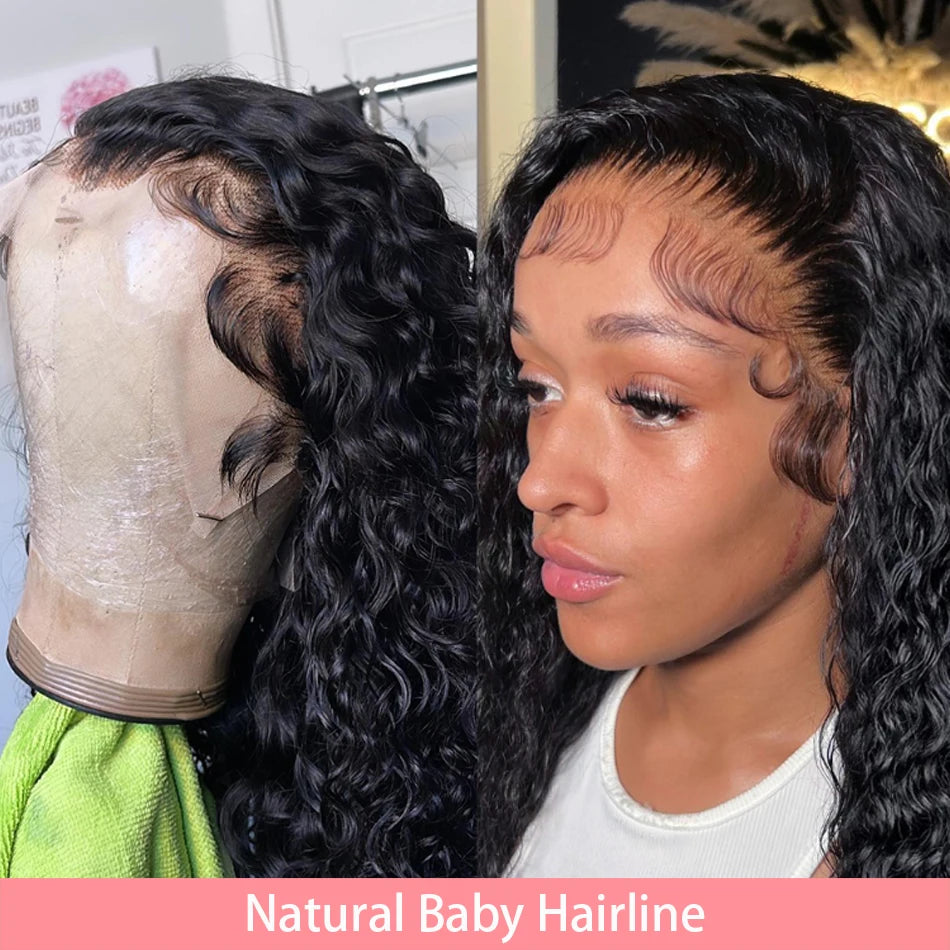 230% Curly Deep Wave 13x4 HD Lace Front Wigs Short Bob Wig 14 16 Inch Brazilian 100% Human Hair 4x4 Transparent Lace Frontal Wig